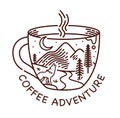 Coffee adventure line illustration vector