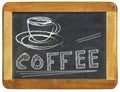 Coffee advertising design template on blackboard, coffee shop menu, free copy space