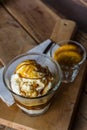 Coffee Affogato, Espresso coffee. Royalty Free Stock Photo
