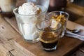 Coffee Affogato, Espresso coffee. Royalty Free Stock Photo