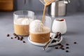 Coffee affogato with vanilla ice cream Royalty Free Stock Photo