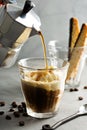 Coffee affogato with vanilla ice cream Royalty Free Stock Photo