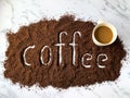 Coffee alphabet and coffee cup Royalty Free Stock Photo