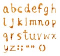 Coffee alphabet mark stained Royalty Free Stock Photo