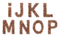 Coffee Alphabet on white Royalty Free Stock Photo