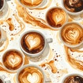 Coffee Art - Latte Heart Pattern Royalty Free Stock Photo