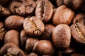 Coffee background. Beans macro Royalty Free Stock Photo