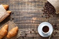 Coffee background, breakfast concept with copy space. Royalty Free Stock Photo