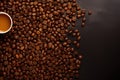 Coffee background closeup topview. Generate Ai Royalty Free Stock Photo