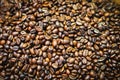 Coffee background, coffee beans macro Royalty Free Stock Photo