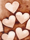 coffee background from hearts for a holiday and design in chocolate execution