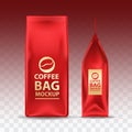 Coffee Bag Mockup Packaging Vector illustration Royalty Free Stock Photo