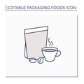 Coffee in bags line icon