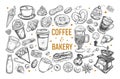 Coffee and Bakery set Royalty Free Stock Photo