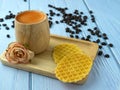 coffee in a bamboo cup Royalty Free Stock Photo