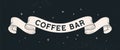 Coffee Bar. Old school vintage ribbon Royalty Free Stock Photo