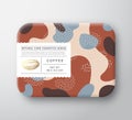 Coffee Bath Cosmetics Package Box. Vector Wrapped Paper Container with Care Label Cover. Packaging Design. Modern