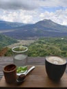 Coffee with Batur Mountain Bali Indonesia