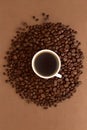 coffee bean around the mug Royalty Free Stock Photo