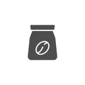 Coffee bean bag filled icon. linear style sign for mobile concept and web design. coffee packet simple line vector icon. Symbol, Royalty Free Stock Photo