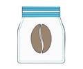 Coffee bean bag illustration, simple packaging design with a coffee bean Royalty Free Stock Photo