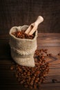 a coffee bean bag Royalty Free Stock Photo