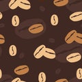 Coffee Bean Cafe Seamless Pattern Repeatable Wallpaper Background
