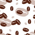 Coffee Bean Cafe Seamless Pattern Repeatable Wallpaper Background