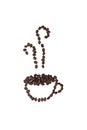 Coffee Bean Cup Outline Royalty Free Stock Photo