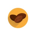 Coffee bean design element for illustration. flat icon Royalty Free Stock Photo
