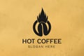 Coffee bean fired logo design inspiration Royalty Free Stock Photo