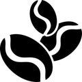 Coffee bean flat icon illustration vector solid color Royalty Free Stock Photo