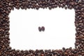 Coffee bean frame for text on white background Royalty Free Stock Photo