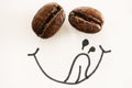 Coffee bean face Royalty Free Stock Photo