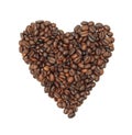 Coffee Bean Heart, isolated Royalty Free Stock Photo