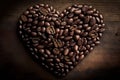 coffee bean in heart shape, AI generated