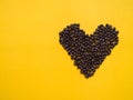 Coffee bean in heart shape love concept Royalty Free Stock Photo