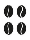 Coffee Bean Icon, Black Coffee Bean Vector Image