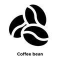 Coffee bean icon vector isolated on white background, logo concept of Coffee bean sign on transparent background, black filled