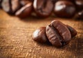 Coffee bean on macro ground