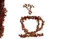 Coffee Bean Mug Close-up Top View On
