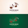 Coffee bean with music logo concept Royalty Free Stock Photo