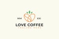 Coffee Bean Natural Heart Shape Logo Concept Royalty Free Stock Photo