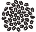 Coffee bean set. Isolated coffe beans on white background