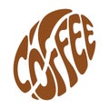 Coffee bean silhouette with the word colouring page Royalty Free Stock Photo