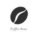 Coffee bean simple flat icon. Vector logo symbol coffee bean silhouette. Robust arabica isolated graphic illustration