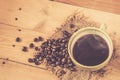 Coffee bean with smoke Royalty Free Stock Photo