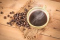 Coffee bean with smoke Royalty Free Stock Photo