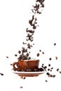 Coffee bean splash Royalty Free Stock Photo