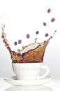 Coffee bean splash Royalty Free Stock Photo